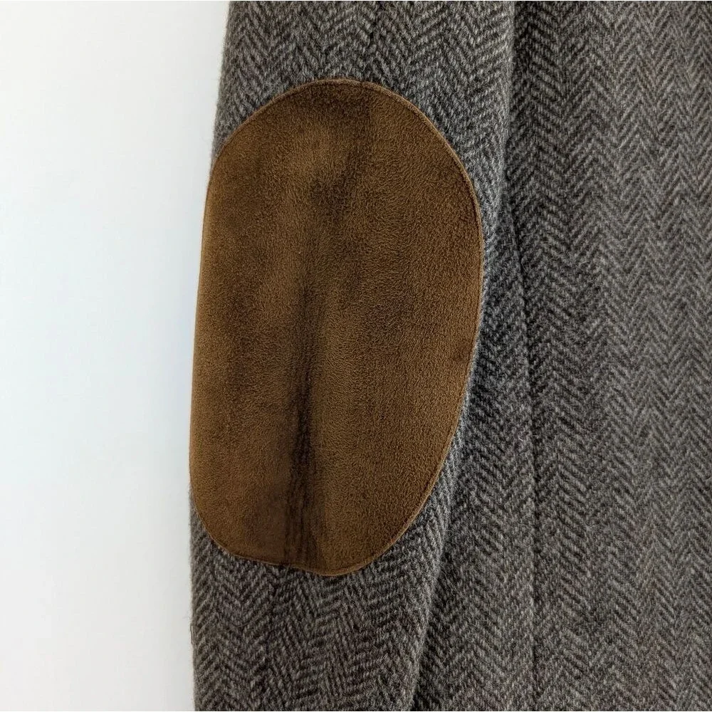 Vintage Neil Martin Gray Wool Herringbone Blazer 44R Dark Academia Aesthetic Men